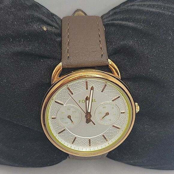 Fossil Tailor ES3954 Women's Brown Leather Analog Dial Quartz Wrist Watch DE154 - Picture 4 of 10